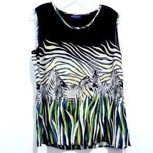 Your 6th Sense Women’s Zebra Animal Print Sleeveless Top